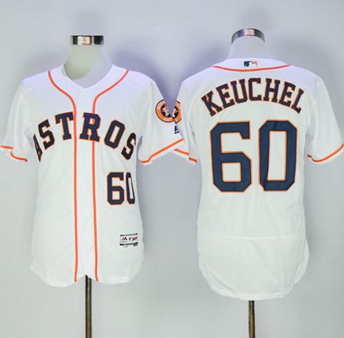 Astros #60 Dallas Keuchel White Flexbase Authentic Collection Stitched MLB Jersey